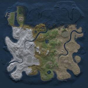 Thumbnail Rust Map: Procedural Map, Size: 3500, Seed: 1948010820, 12 Monuments