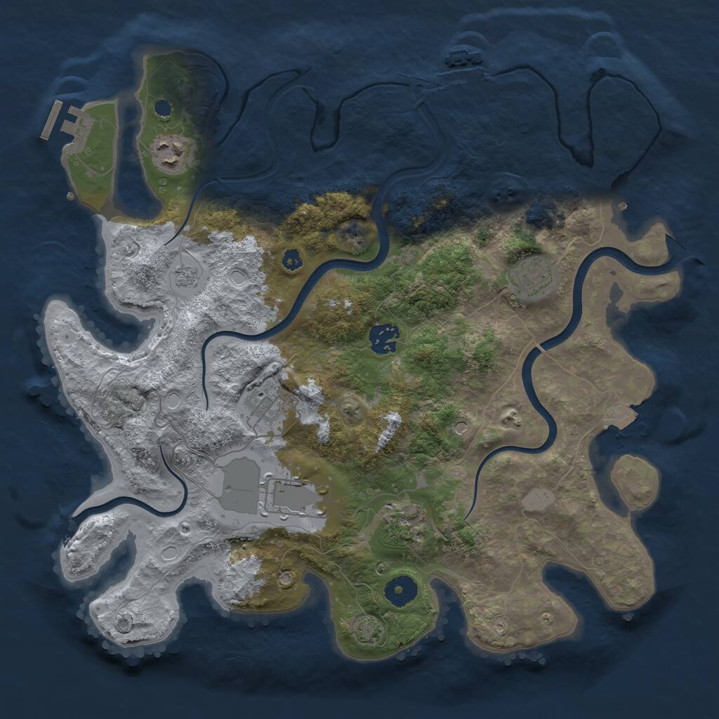 Rust Map: Procedural Map, Size: 3500, Seed: 1948010820, 12 Monuments
