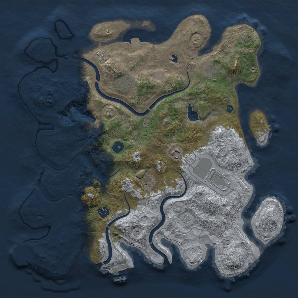 Rust Map: Procedural Map, Size: 4000, Seed: 400720366, 13 Monuments