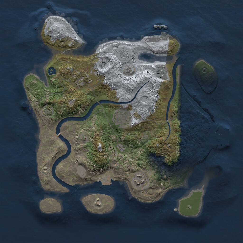 Rust Map: Procedural Map, Size: 3000, Seed: 147898725, 10 Monuments