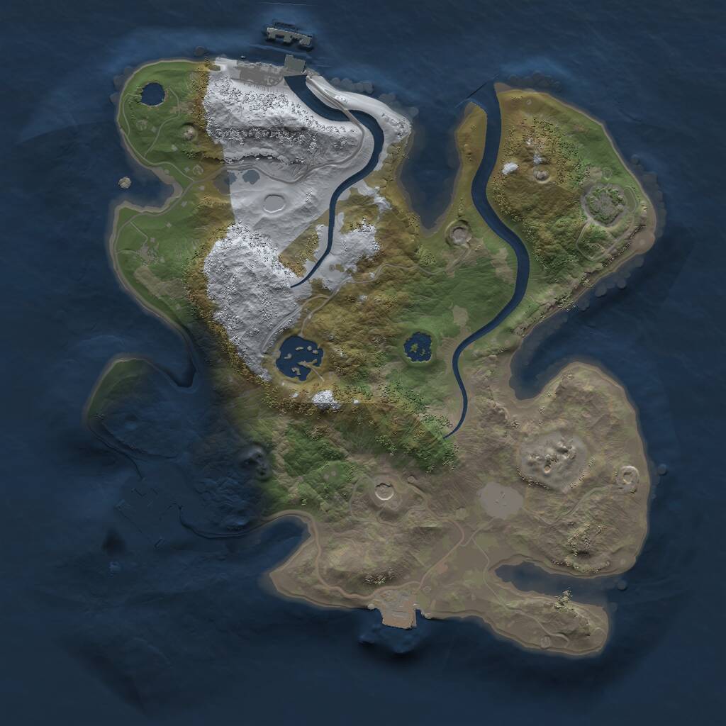 Rust Map: Procedural Map, Size: 2500, Seed: 176583379, 6 Monuments