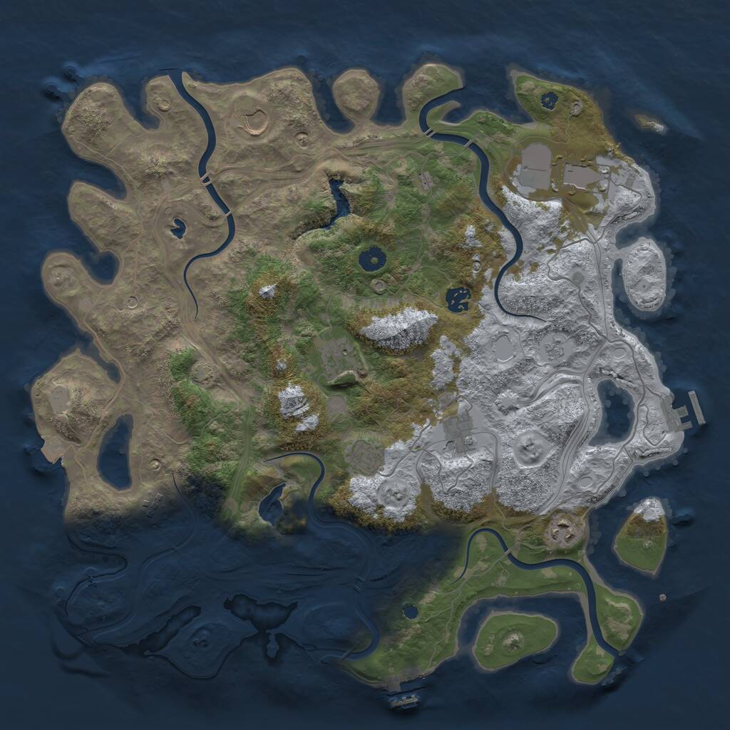 Rust Map: Procedural Map, Size: 4250, Seed: 3461518, 14 Monuments