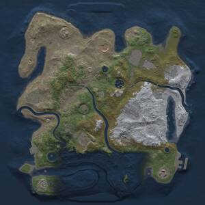 Thumbnail Rust Map: Procedural Map, Size: 3500, Seed: 1705840296, 14 Monuments