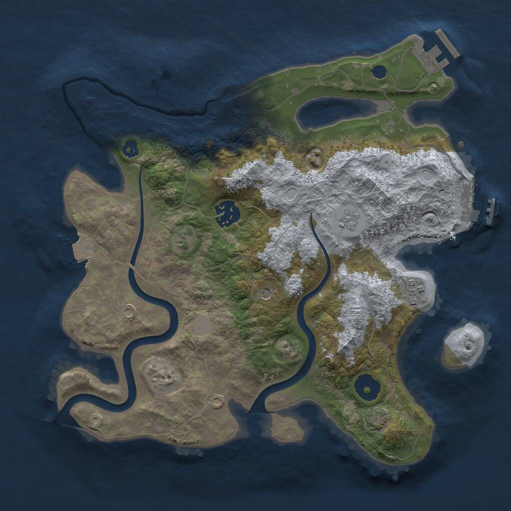 Rust Map: Procedural Map, Size: 3000, Seed: 1483159753, 8 Monuments
