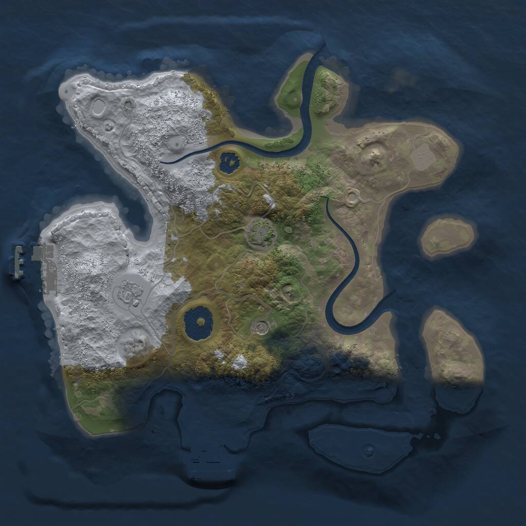 Rust Map: Procedural Map, Size: 2500, Seed: 6991256, 6 Monuments