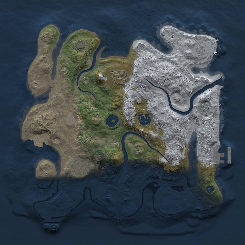Rust Map: Procedural Map, Size: 3000, Seed: 732372487, 10 Monuments