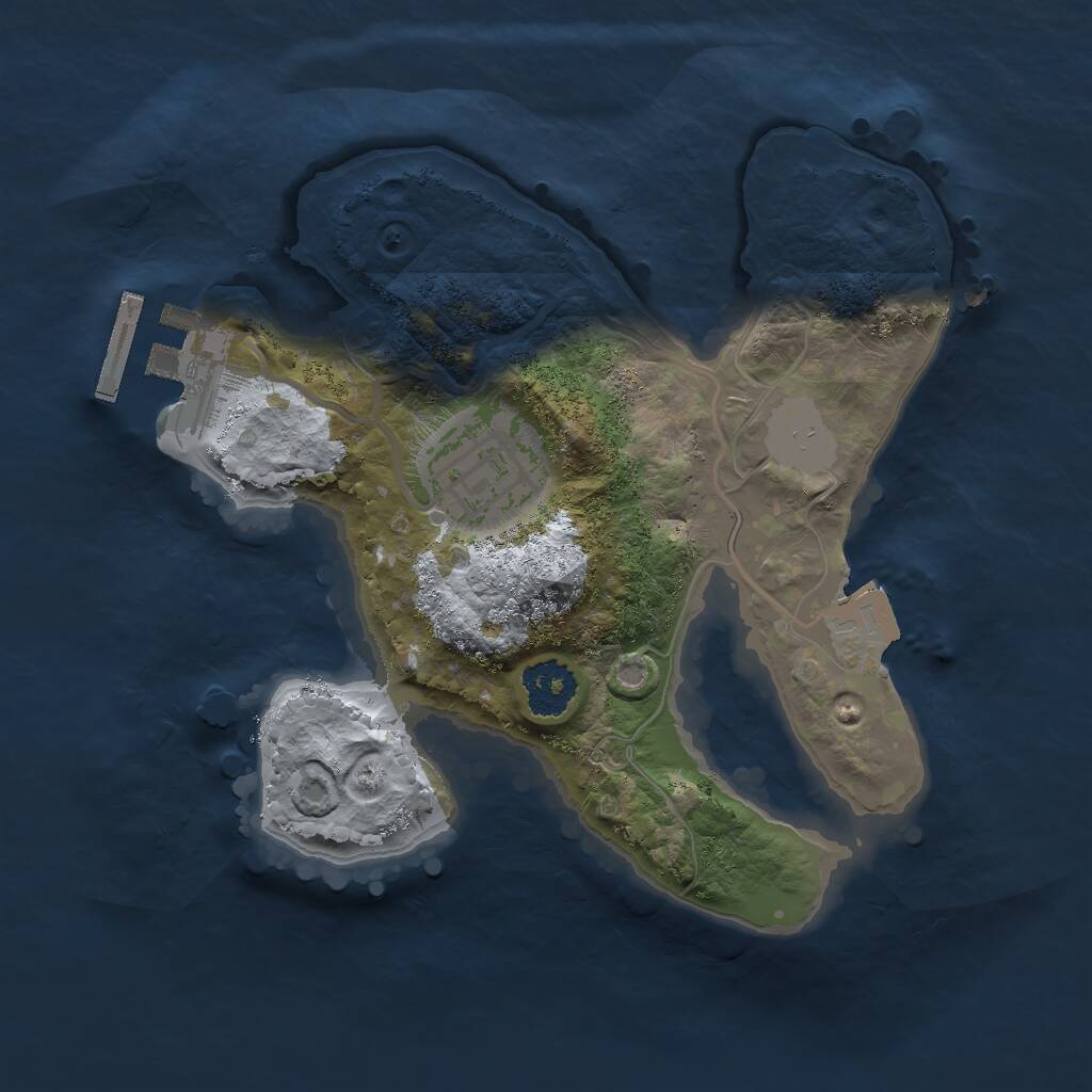 Rust Map: Procedural Map, Size: 2000, Seed: 814424346, 3 Monuments