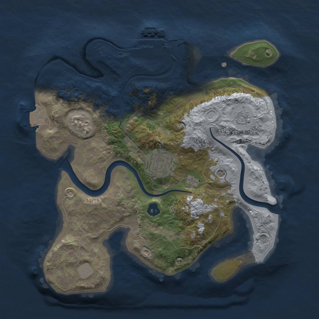 Rust Map: Procedural Map, Size: 2500, Seed: 169819367, 5 Monuments