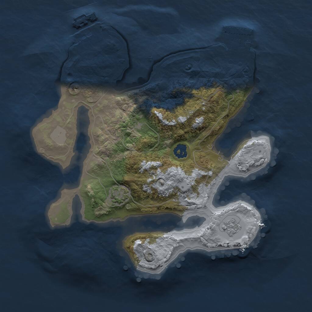 Rust Map: Procedural Map, Size: 2200, Seed: 976541947, 5 Monuments
