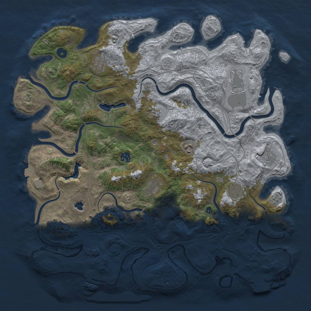 Rust Map: Procedural Map, Size: 4500, Seed: 247957579, 15 Monuments