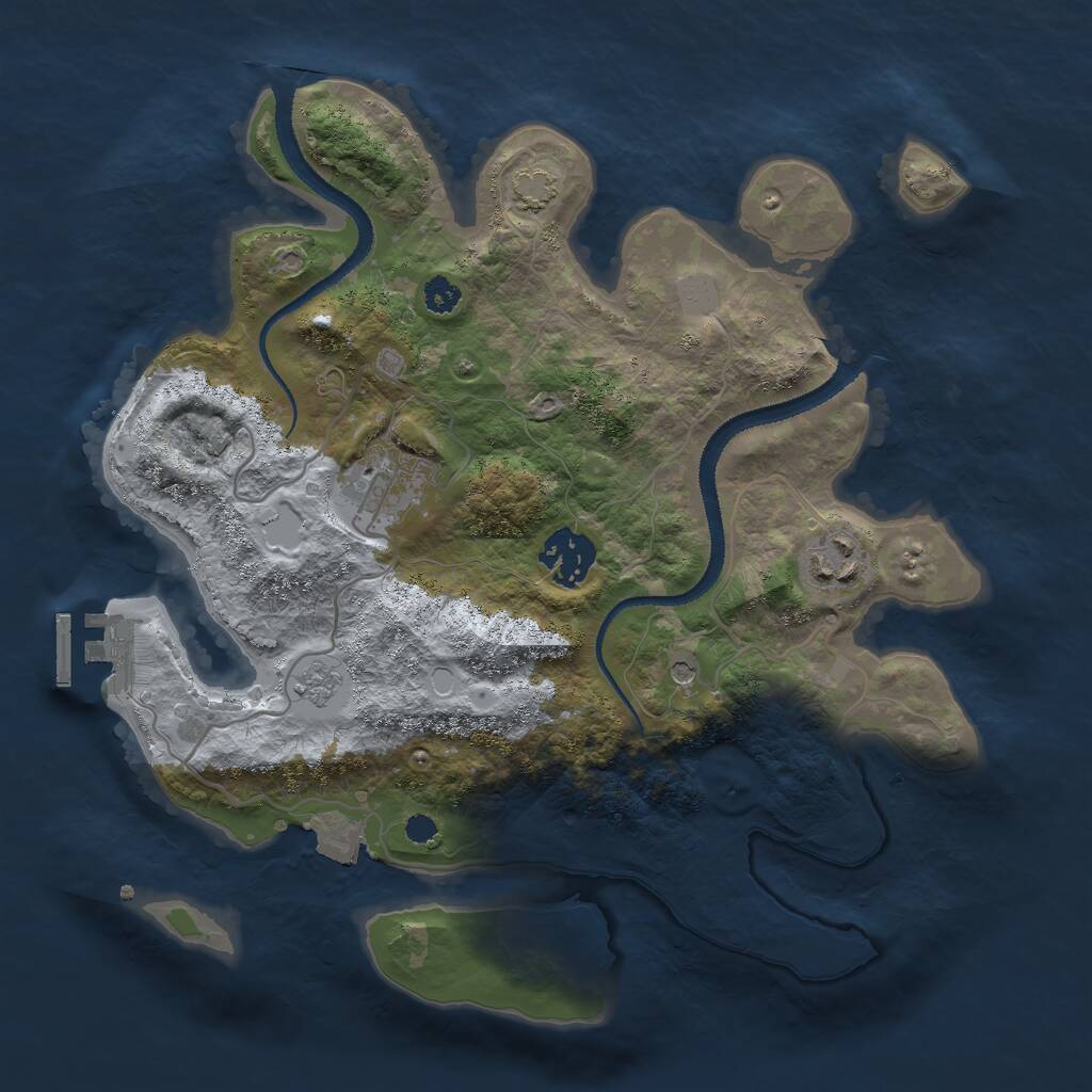 Rust Map: Procedural Map, Size: 3000, Seed: 742212260, 8 Monuments