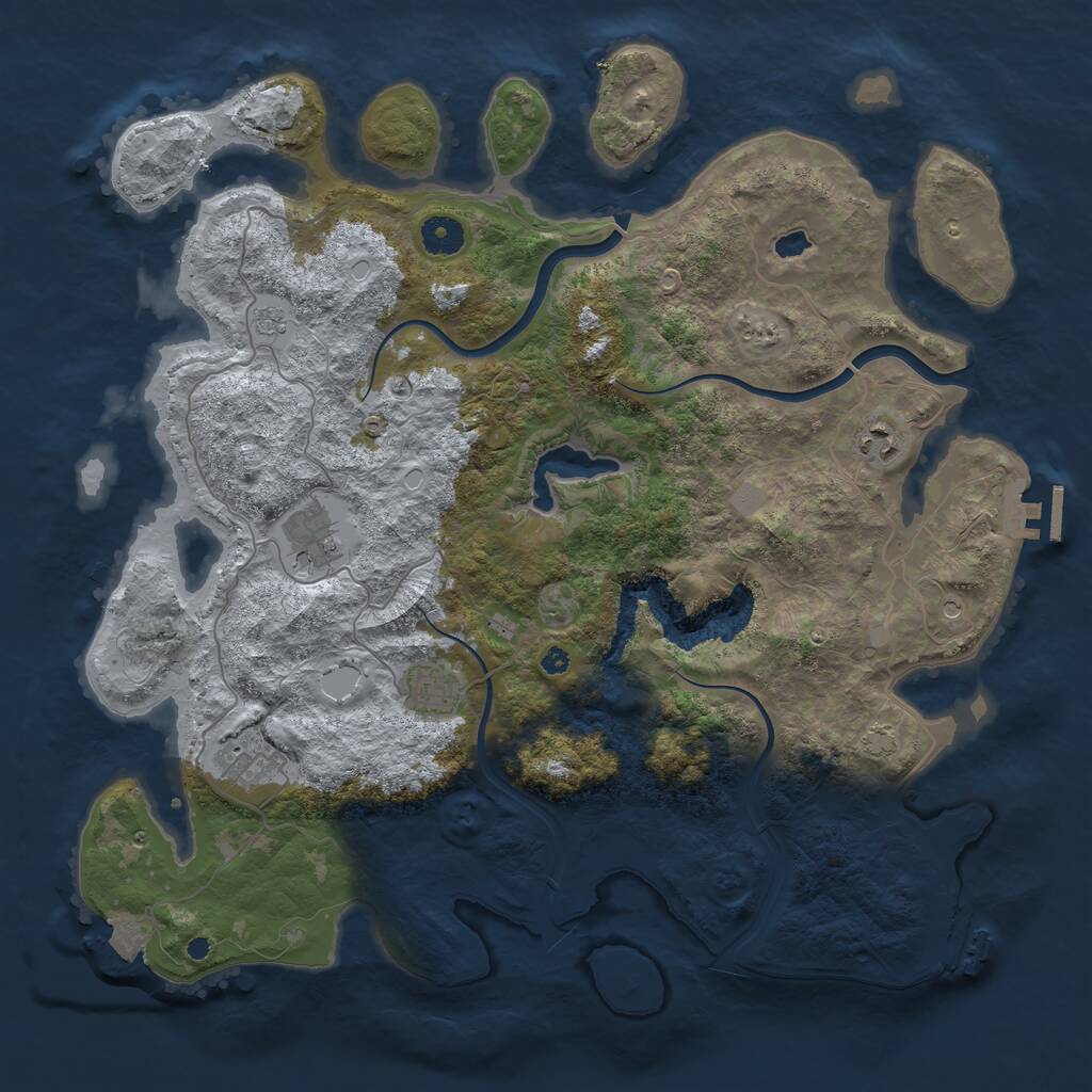 Rust Map: Procedural Map, Size: 4000, Seed: 6694, 10 Monuments