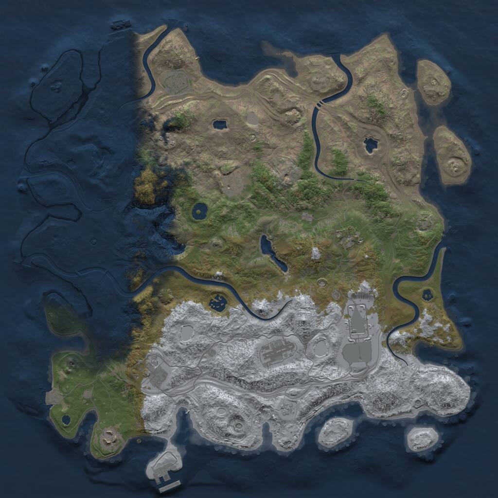 Rust Map: Procedural Map, Size: 4500, Seed: 416110061, 15 Monuments