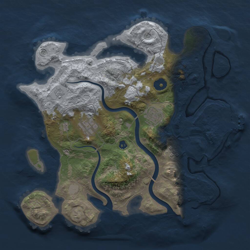 Rust Map: Procedural Map, Size: 3000, Seed: 21054945, 8 Monuments