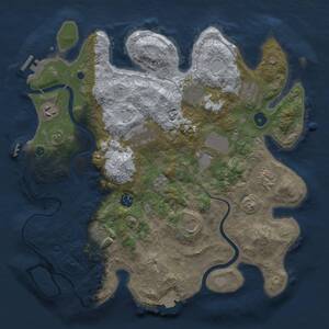Thumbnail Rust Map: Procedural Map, Size: 3750, Seed: 1121539834, 16 Monuments