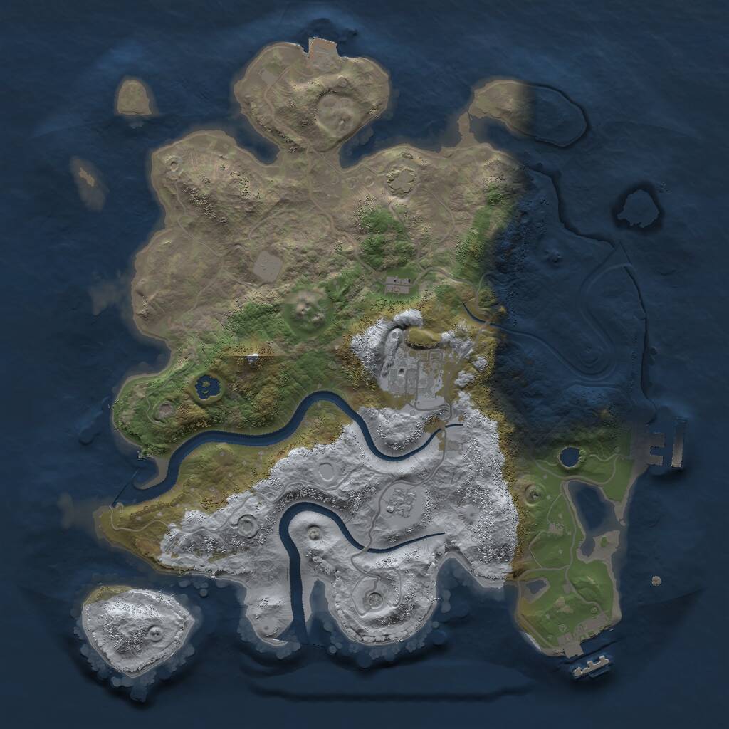 Rust Map: Procedural Map, Size: 3000, Seed: 99885, 7 Monuments