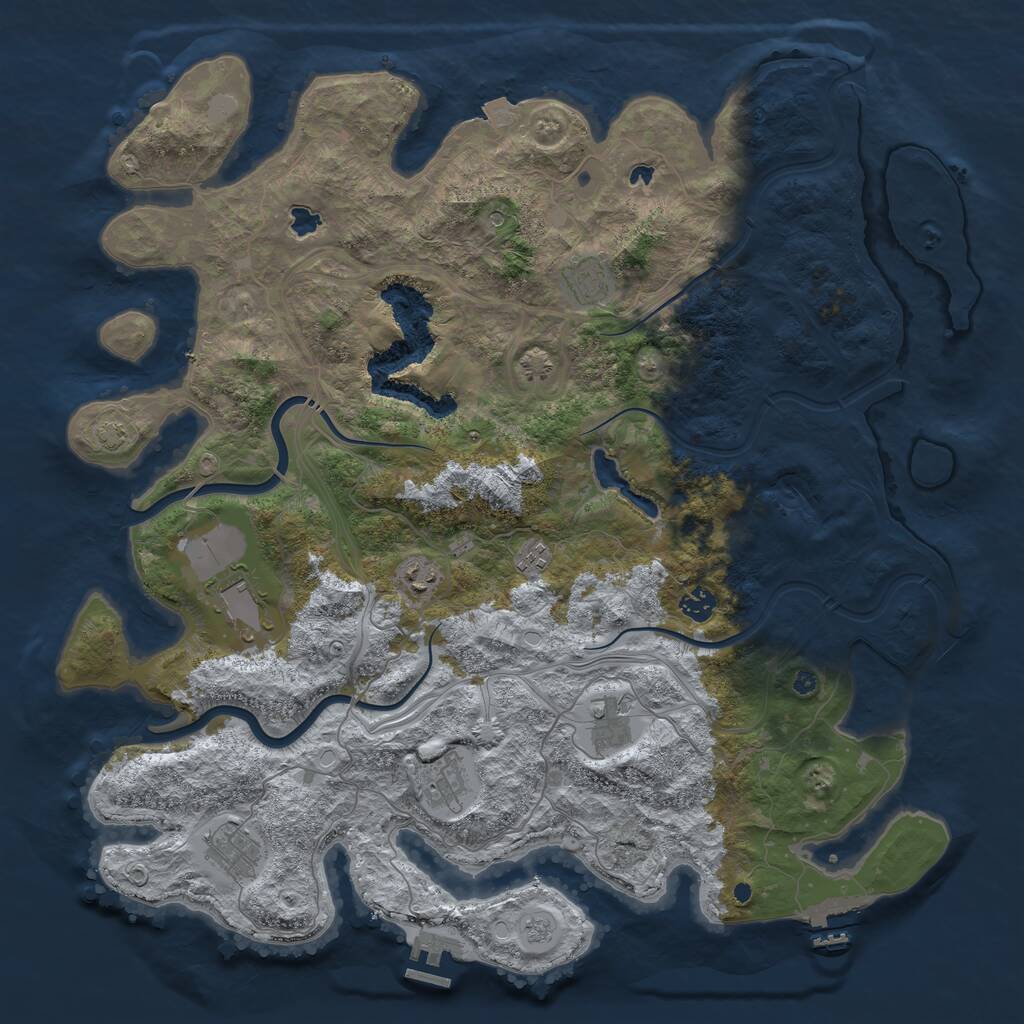 Rust Map: Procedural Map, Size: 4500, Seed: 14123345, 14 Monuments