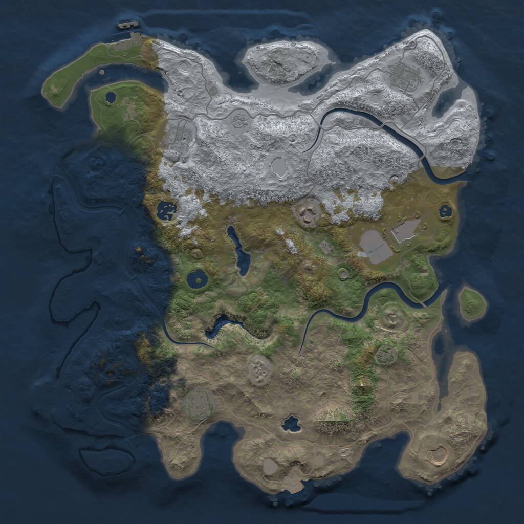 Rust Map: Procedural Map, Size: 4000, Seed: 14187, 13 Monuments