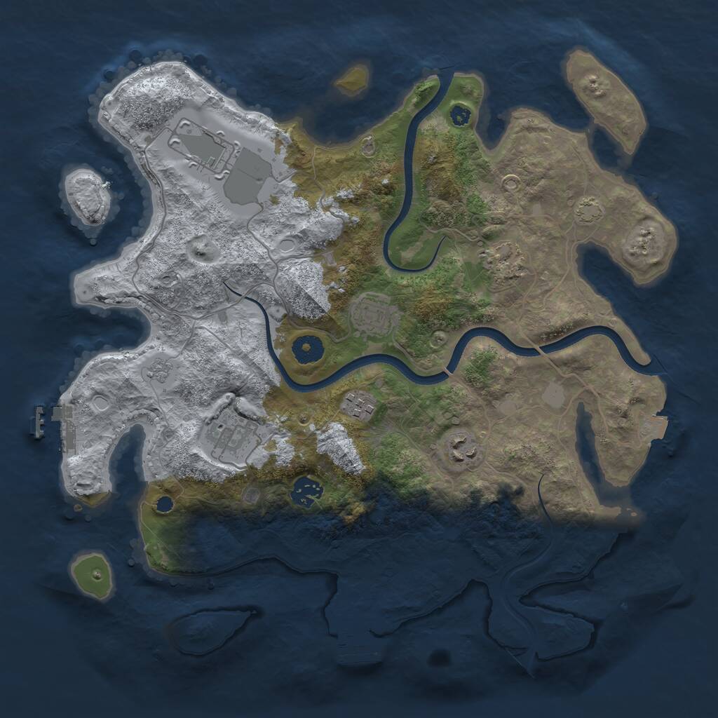 Rust Map: Procedural Map, Size: 3600, Seed: 248120205, 12 Monuments