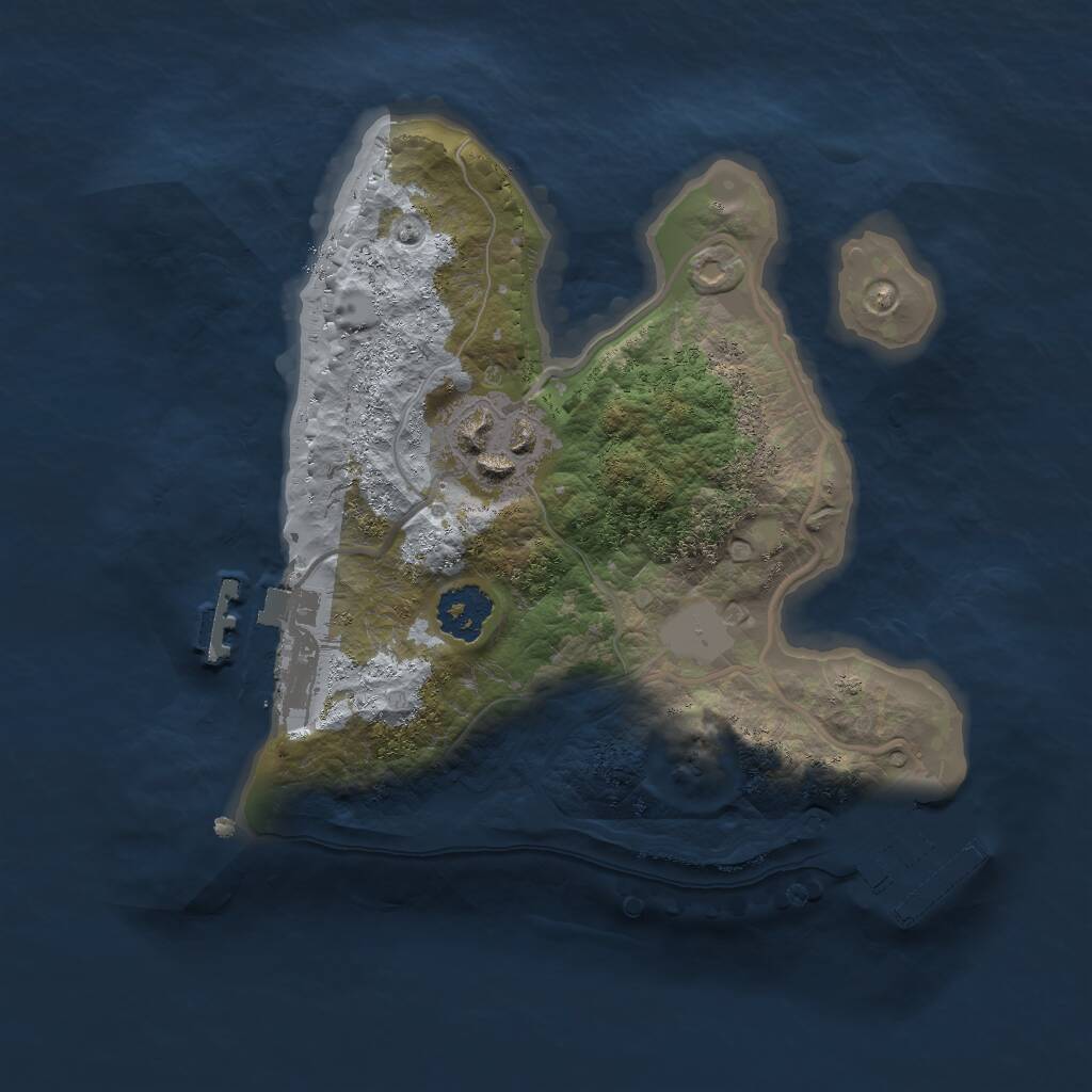 Rust Map: Procedural Map, Size: 2000, Seed: 1247453182, 4 Monuments