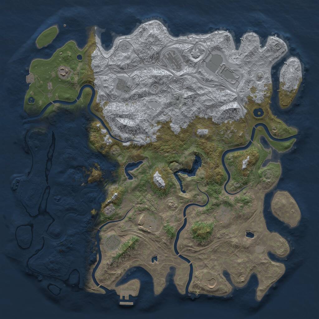 Rust Map: Procedural Map, Size: 4800, Seed: 370127780, 16 Monuments