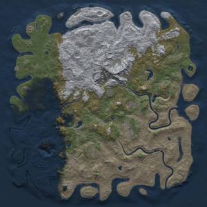 Thumbnail Rust Map: Procedural Map, Size: 6000, Seed: 1206429046, 17 Monuments