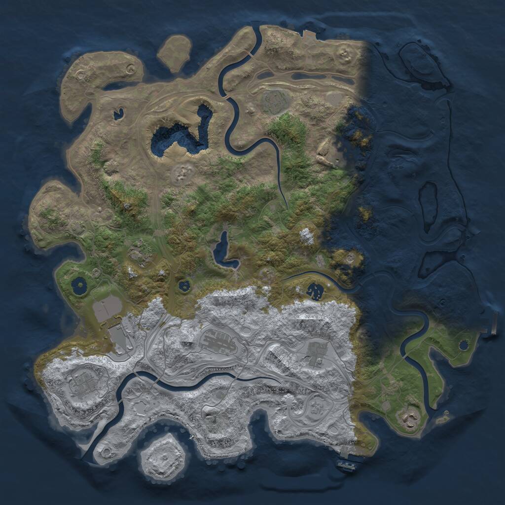 Rust Map: Procedural Map, Size: 4500, Seed: 838282261, 15 Monuments