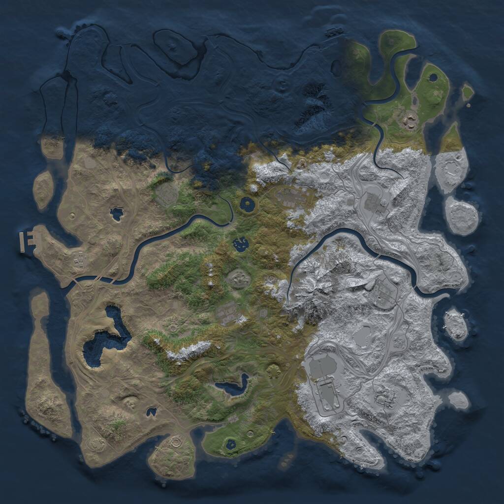 Rust Map: Procedural Map, Size: 5000, Seed: 26434, 16 Monuments