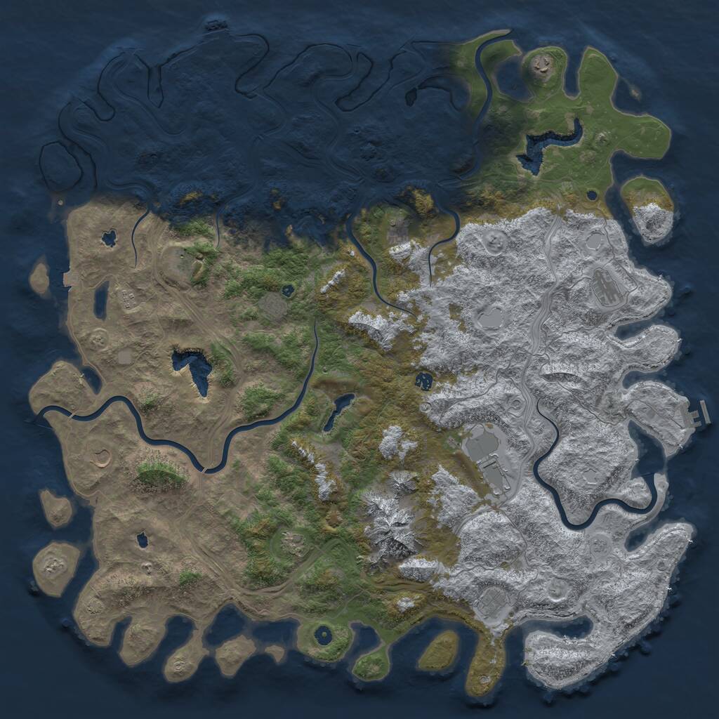 Rust Map: Procedural Map, Size: 6000, Seed: 792077328, 17 Monuments