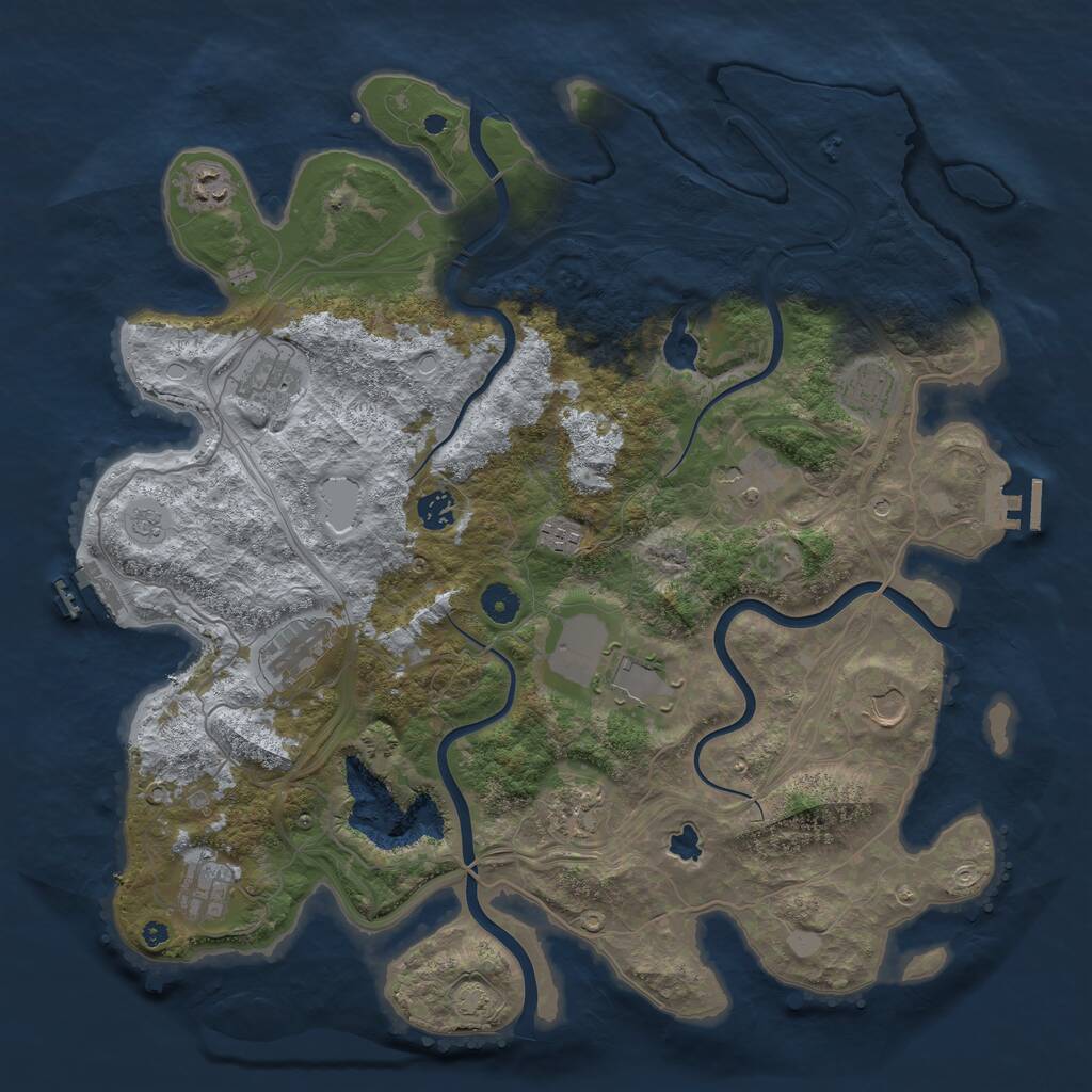 Rust Map: Procedural Map, Size: 4250, Seed: 1274607741, 17 Monuments
