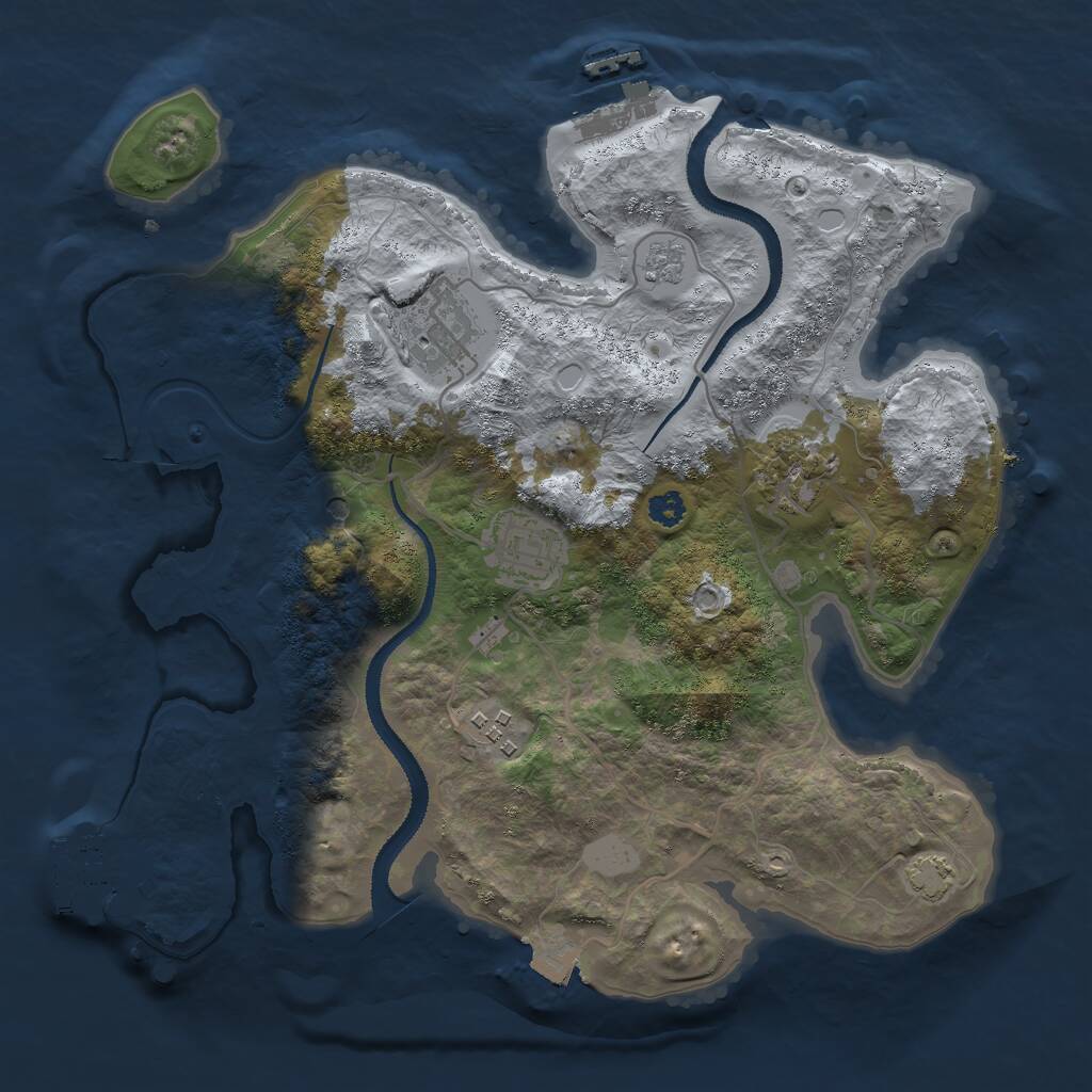 Rust Map: Procedural Map, Size: 3000, Seed: 1234567891, 10 Monuments