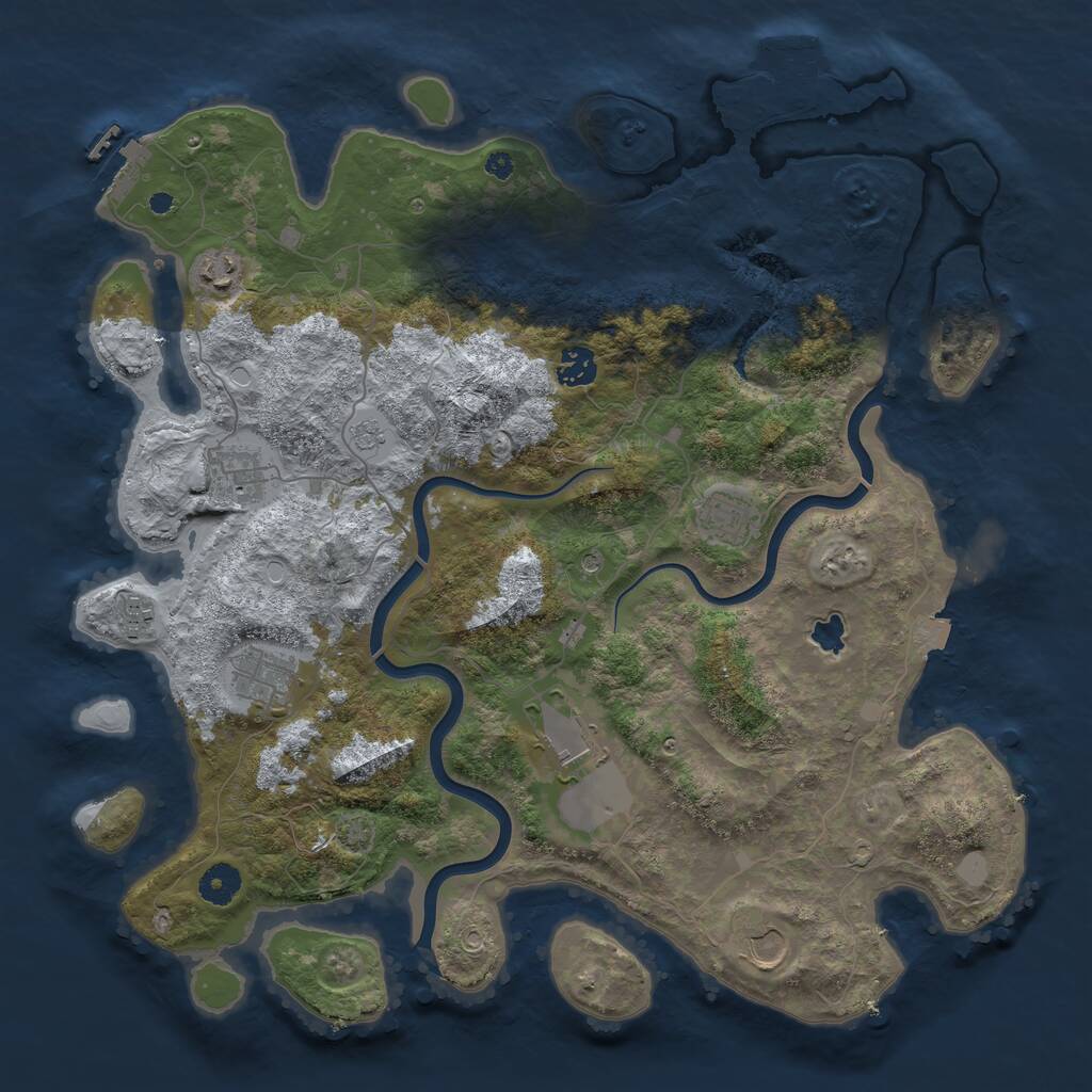 Rust Map: Procedural Map, Size: 4000, Seed: 1851398731, 14 Monuments