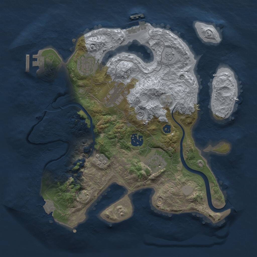Rust Map: Procedural Map, Size: 3000, Seed: 953995248, 11 Monuments