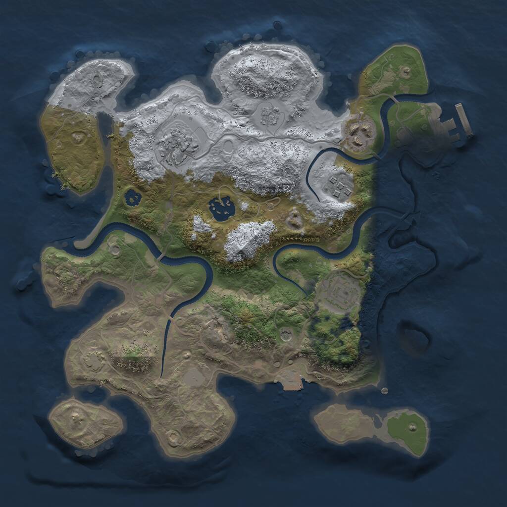 Rust Map: Procedural Map, Size: 3000, Seed: 67922, 10 Monuments