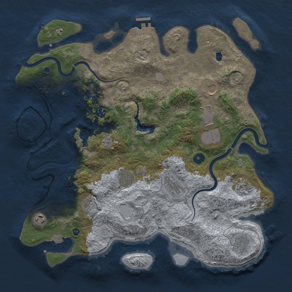 Rust Map: Procedural Map, Size: 4000, Seed: 240330751, 15 Monuments