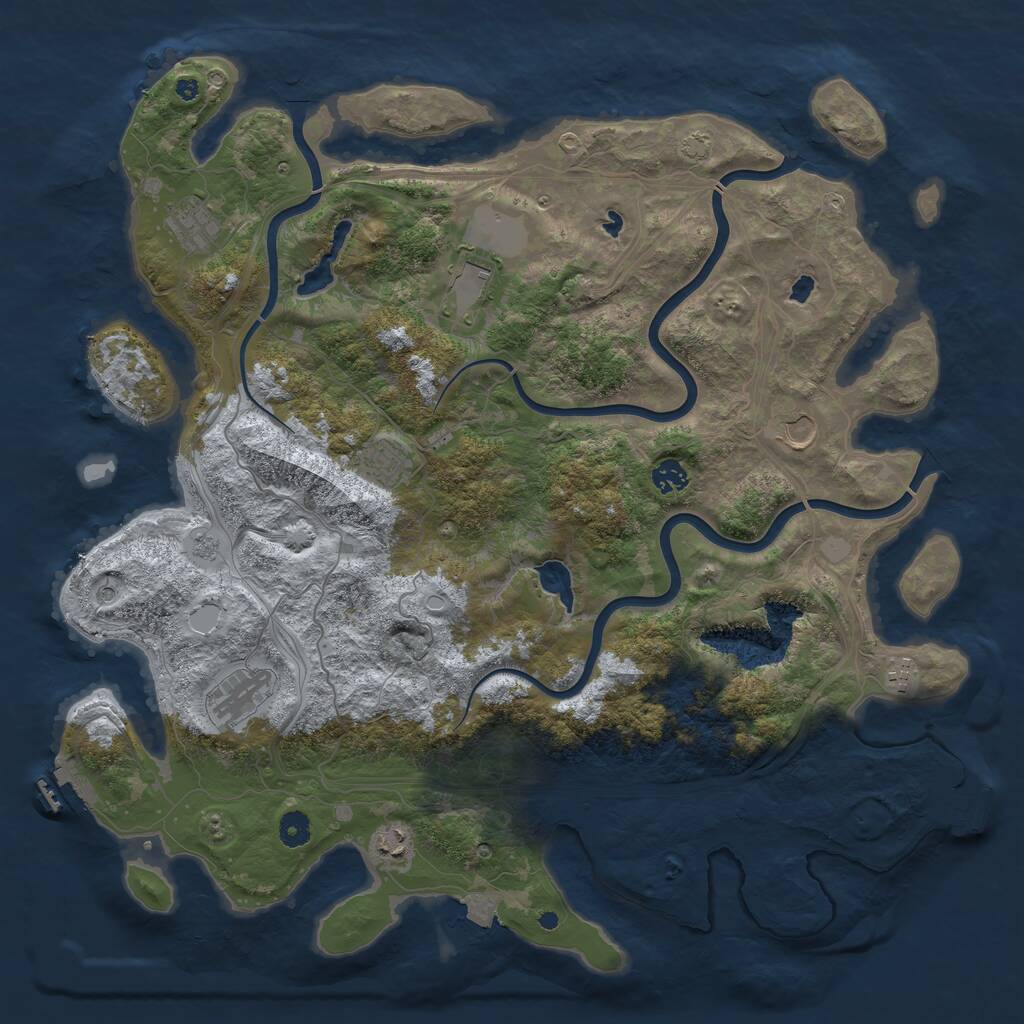 Rust Map: Procedural Map, Size: 4500, Seed: 511, 14 Monuments