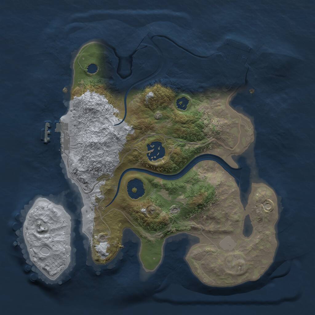 Rust Map: Procedural Map, Size: 2500, Seed: 266496308, 4 Monuments