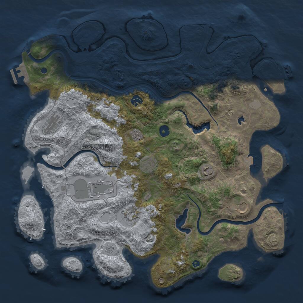 Rust Map: Procedural Map, Size: 4100, Seed: 1200095064, 14 Monuments