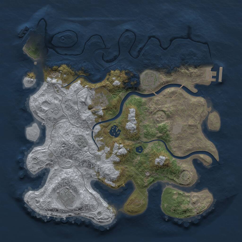 Rust Map: Procedural Map, Size: 3250, Seed: 1214801299, 11 Monuments