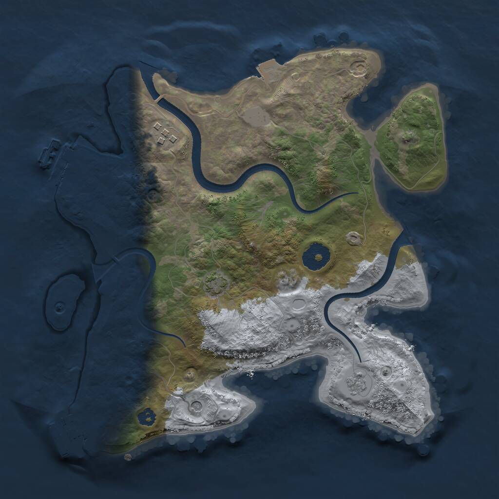 Rust Map: Procedural Map, Size: 2800, Seed: 315718556, 7 Monuments