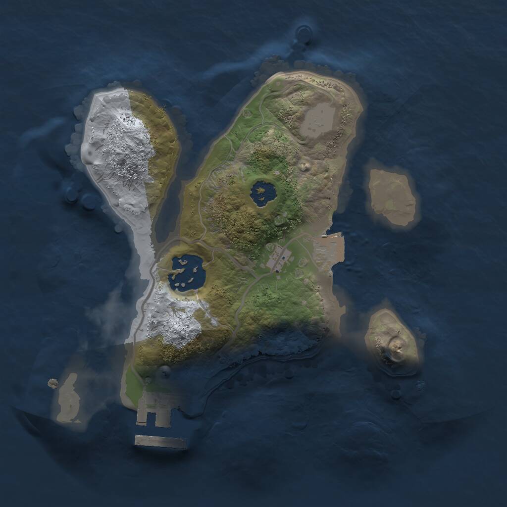 Rust Map: Procedural Map, Size: 2000, Seed: 76721458, 3 Monuments