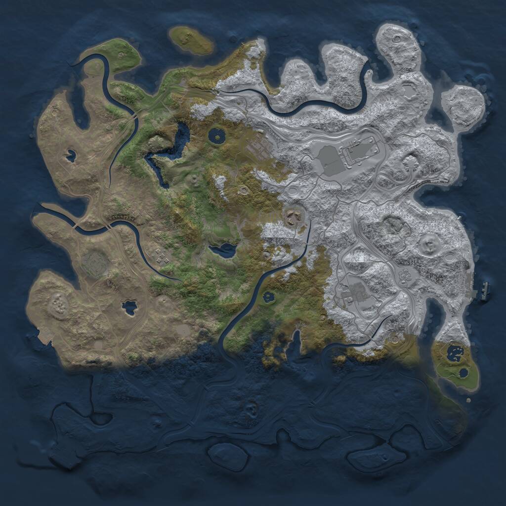 Rust Map: Procedural Map, Size: 4500, Seed: 866481994, 12 Monuments