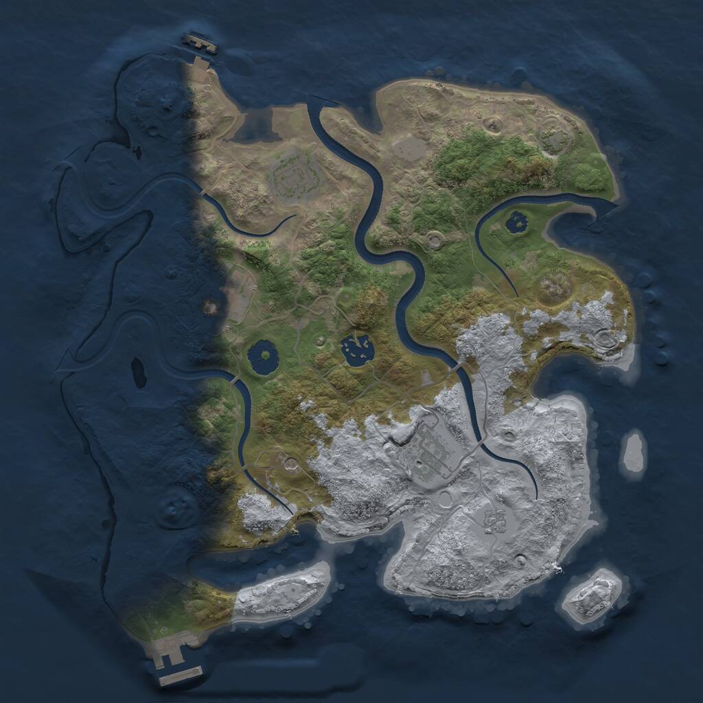 Rust Map: Procedural Map, Size: 3250, Seed: 1905507135, 10 Monuments