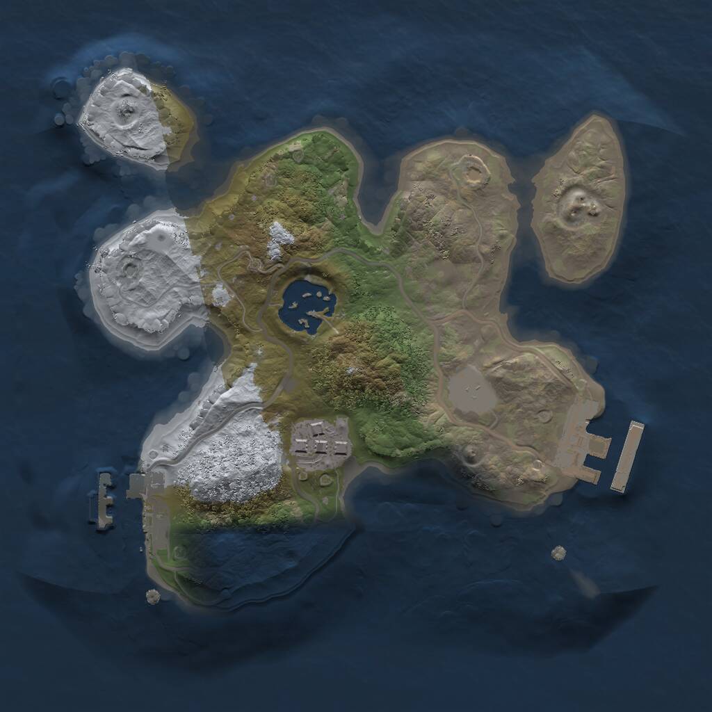 Rust Map: Procedural Map, Size: 2000, Seed: 11242467, 5 Monuments