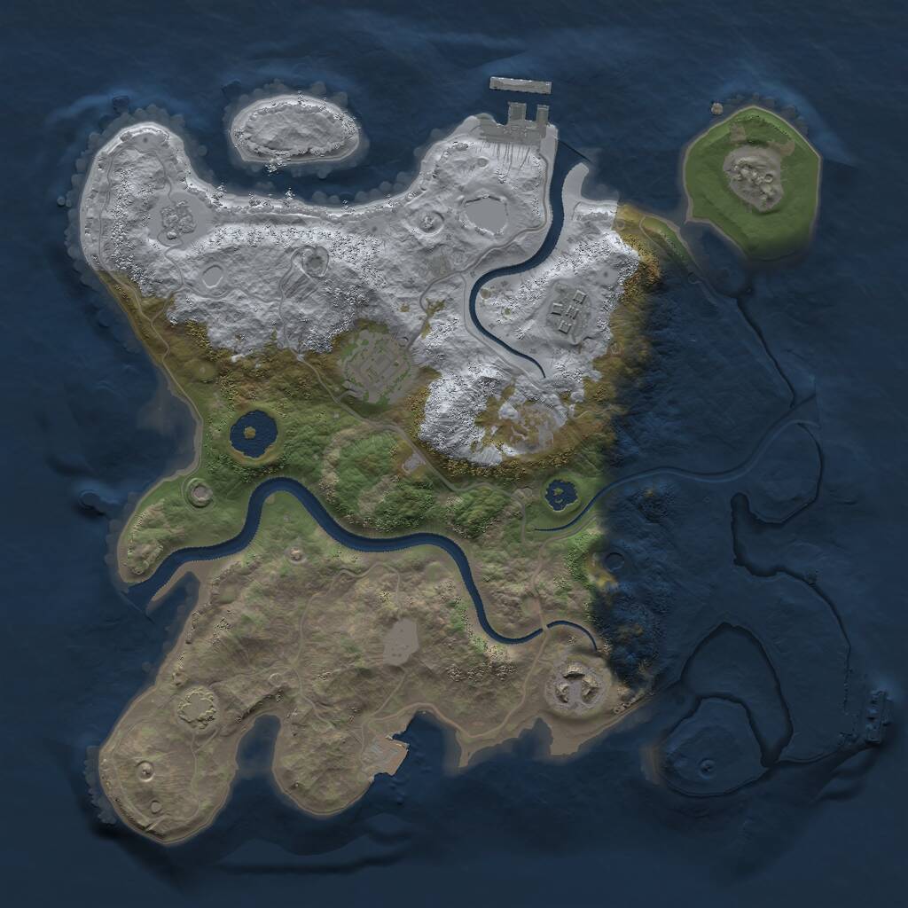 Rust Map: Procedural Map, Size: 3000, Seed: 142112722, 9 Monuments