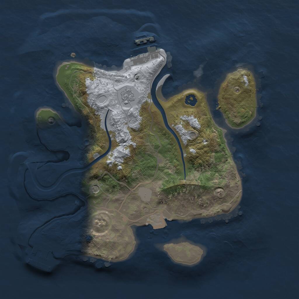 Rust Map: Procedural Map, Size: 2500, Seed: 50524, 5 Monuments