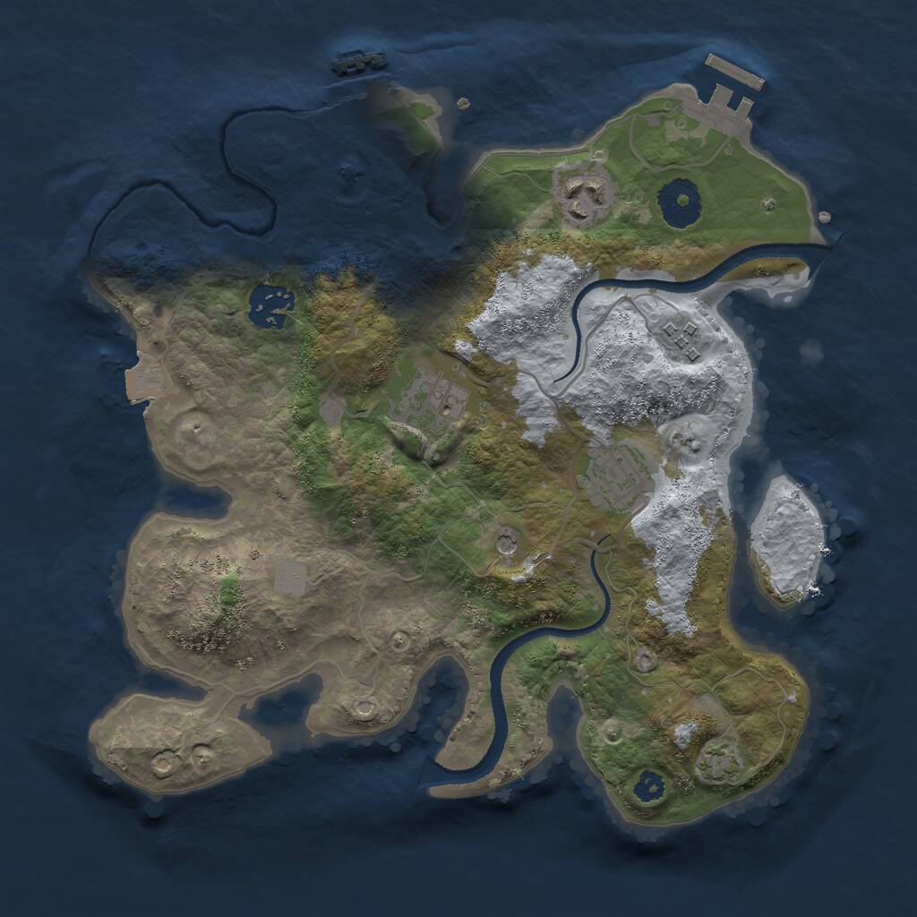 Rust Map: Procedural Map, Size: 3000, Seed: 52000, 10 Monuments