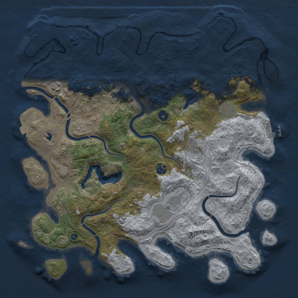 Rust Map: Procedural Map, Size: 4250, Seed: 962952482, 12 Monuments