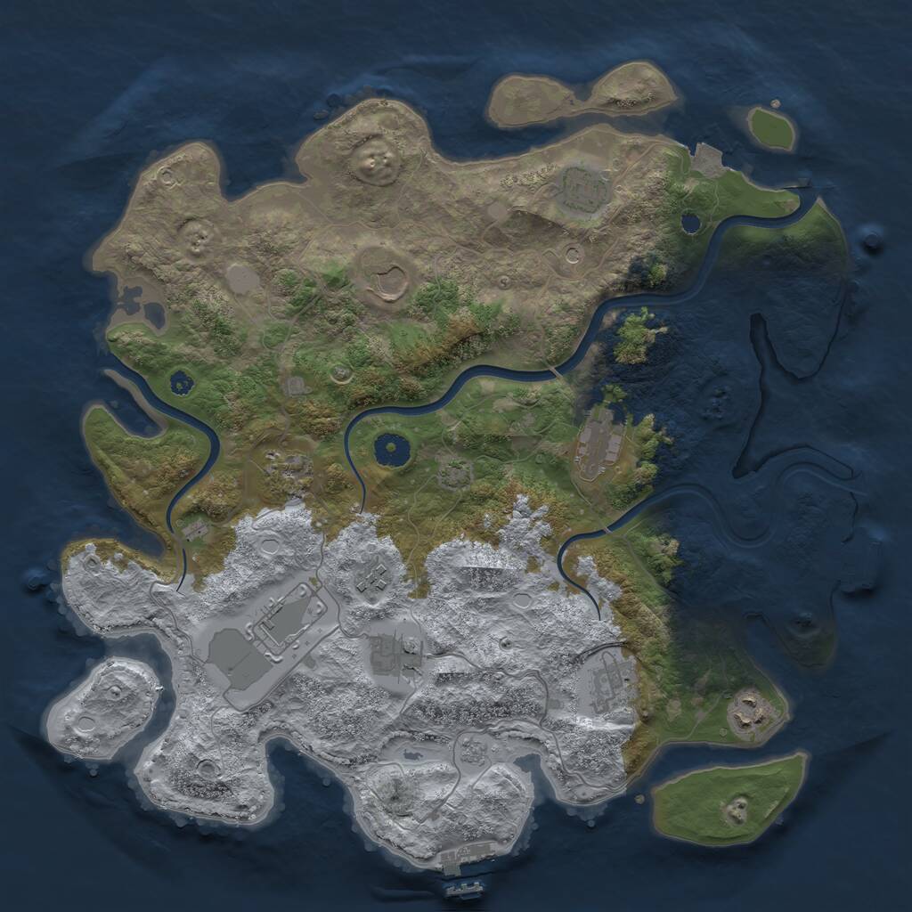Rust Map: Procedural Map, Size: 3900, Seed: 43862, 15 Monuments