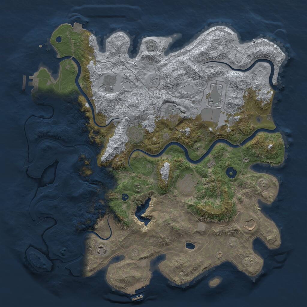 Rust Map: Procedural Map, Size: 4200, Seed: 43654562, 14 Monuments
